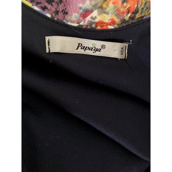 FLORAL Multicolored Dress - Papaya - Colorful Flower Pattern Skater Dress - L - Picture 7 of 7